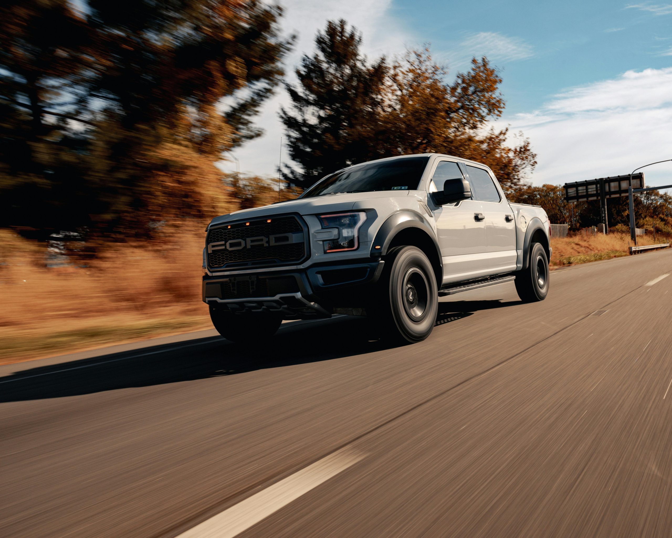 A Ford F-150 Raptor on the Road