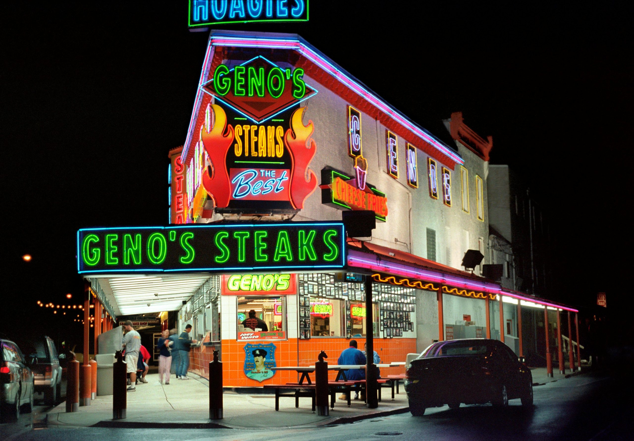 Cheesesteak Restaurant with Neon Signages