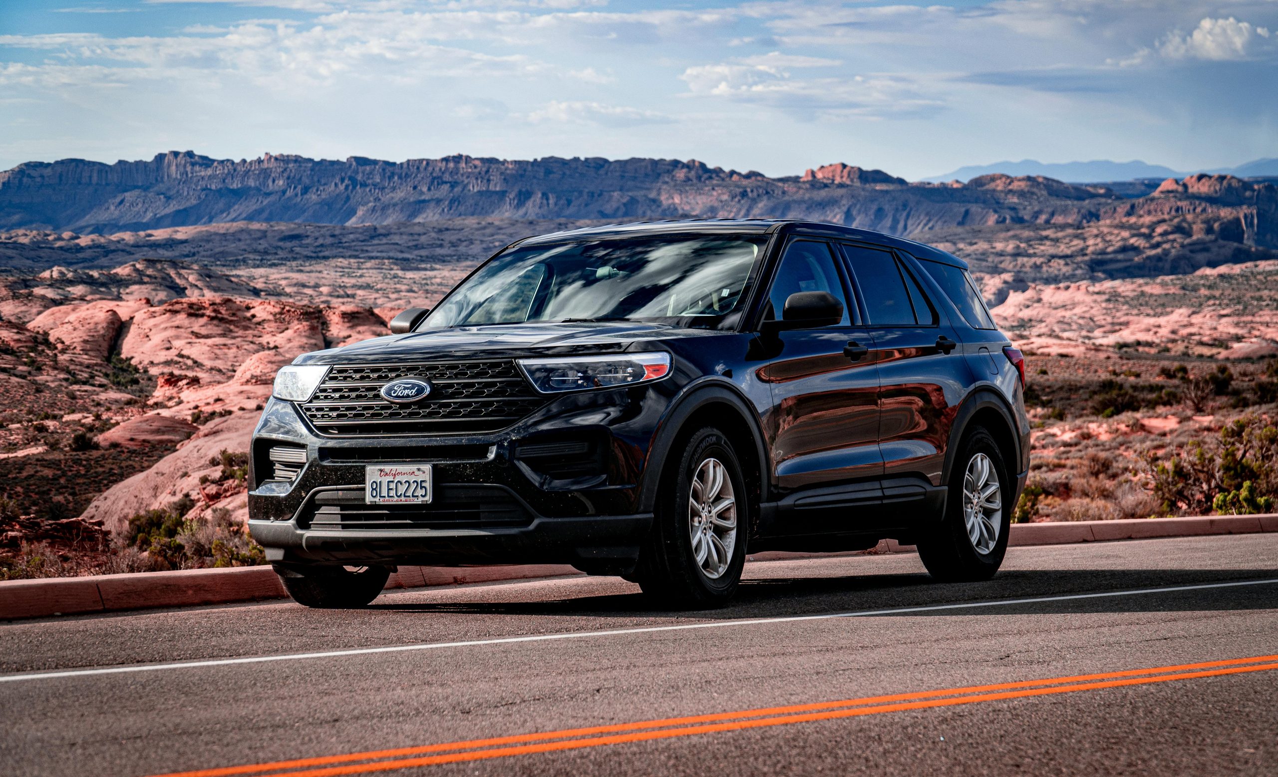 Black SUV Parked on the Road