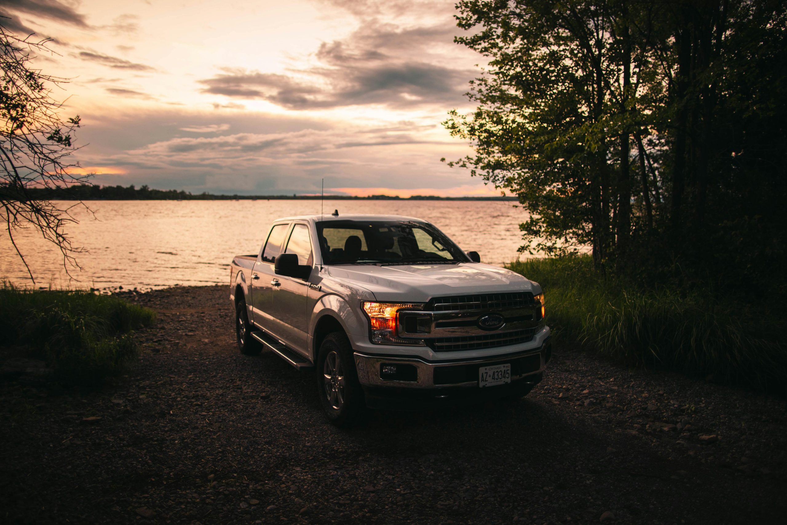 Ford F-150 on Lakeshore at Sunset